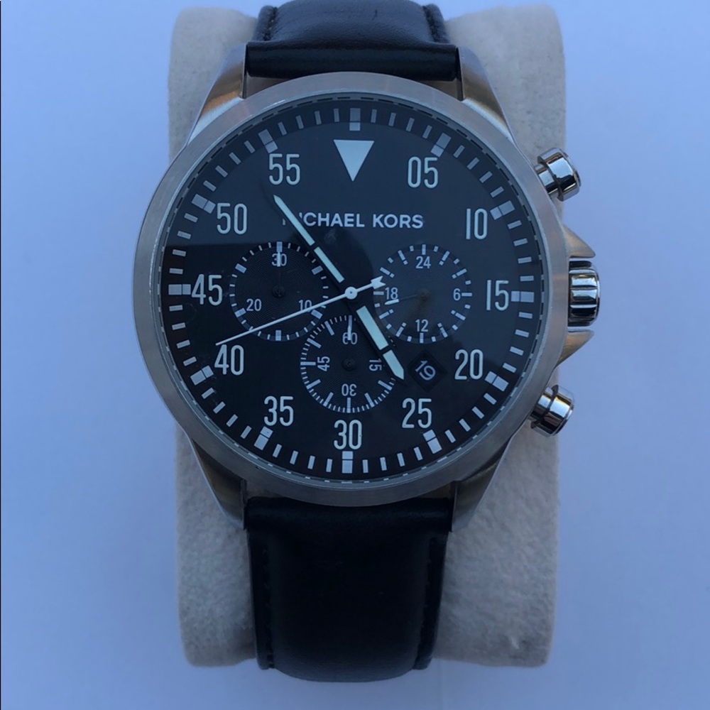 Michael Kors men’s watch black with leather band